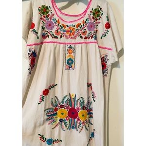 Vintage Mexico Oaxacan Embroidered Folk Dress